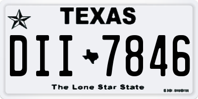TX license plate DII7846