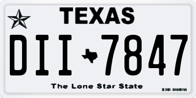 TX license plate DII7847