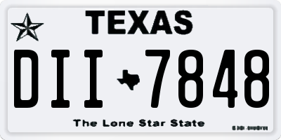 TX license plate DII7848