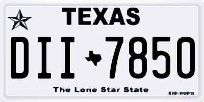 TX license plate DII7850