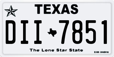 TX license plate DII7851