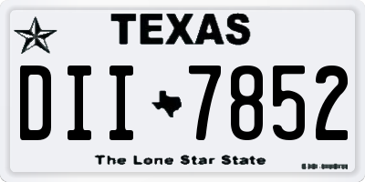 TX license plate DII7852