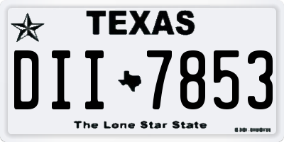 TX license plate DII7853