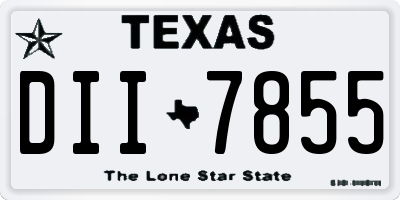 TX license plate DII7855