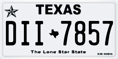 TX license plate DII7857