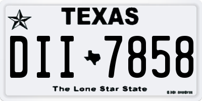 TX license plate DII7858