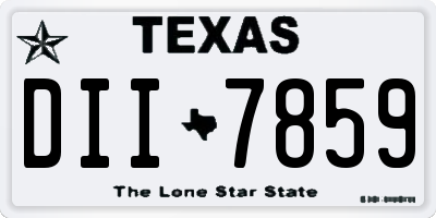 TX license plate DII7859
