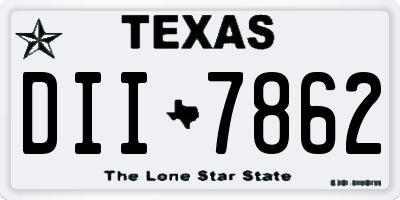 TX license plate DII7862
