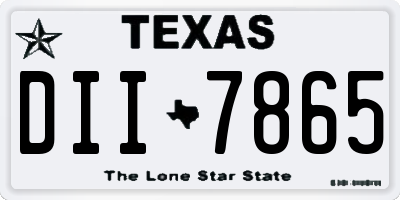 TX license plate DII7865