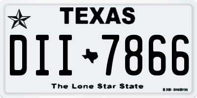 TX license plate DII7866