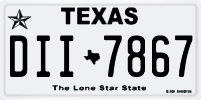 TX license plate DII7867