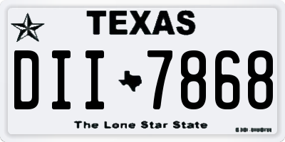 TX license plate DII7868