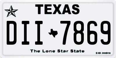 TX license plate DII7869