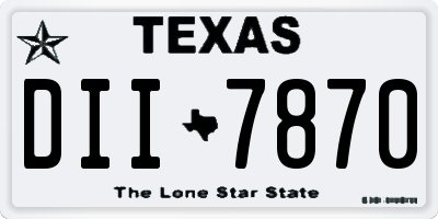 TX license plate DII7870