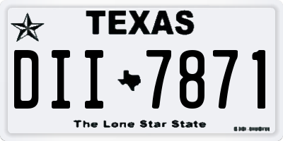 TX license plate DII7871