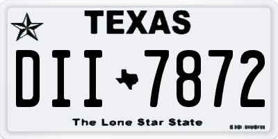TX license plate DII7872