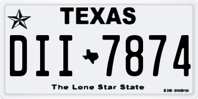 TX license plate DII7874