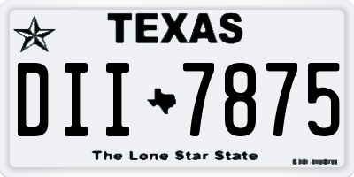 TX license plate DII7875