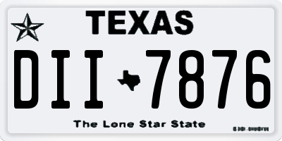 TX license plate DII7876