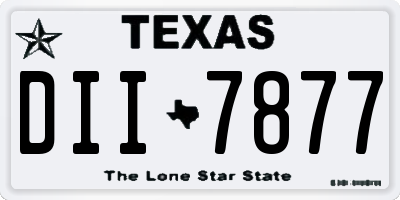 TX license plate DII7877