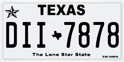 TX license plate DII7878