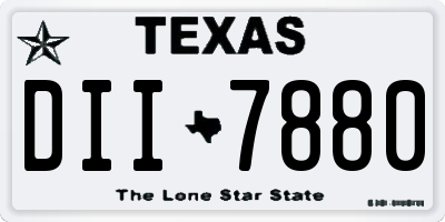 TX license plate DII7880