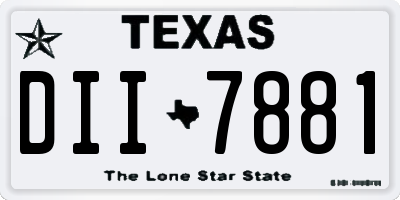 TX license plate DII7881