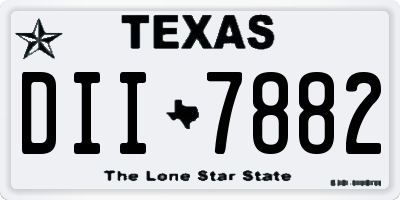 TX license plate DII7882