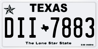 TX license plate DII7883