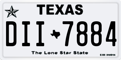 TX license plate DII7884