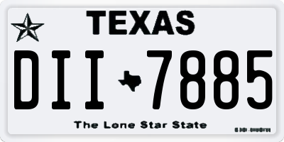 TX license plate DII7885