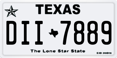 TX license plate DII7889