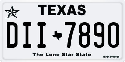 TX license plate DII7890