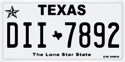 TX license plate DII7892
