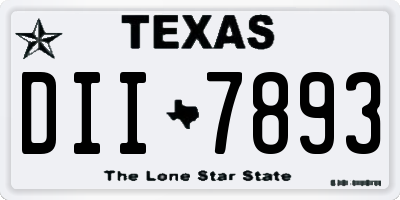 TX license plate DII7893