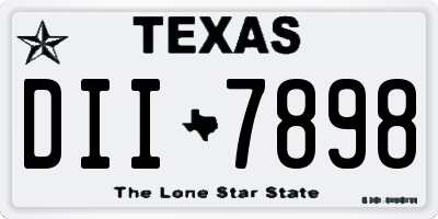 TX license plate DII7898