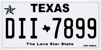 TX license plate DII7899
