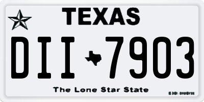 TX license plate DII7903