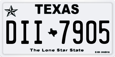 TX license plate DII7905