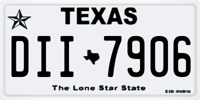 TX license plate DII7906