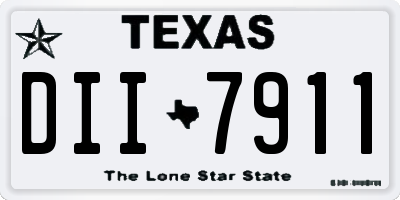 TX license plate DII7911