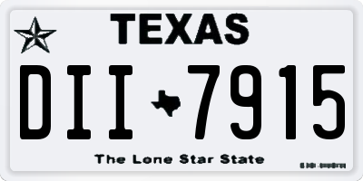 TX license plate DII7915