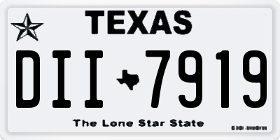 TX license plate DII7919