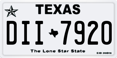 TX license plate DII7920