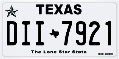 TX license plate DII7921