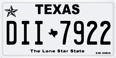 TX license plate DII7922