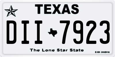 TX license plate DII7923