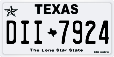 TX license plate DII7924