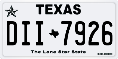 TX license plate DII7926