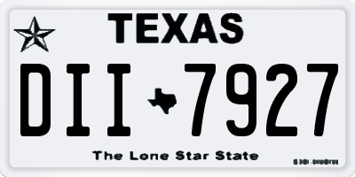 TX license plate DII7927